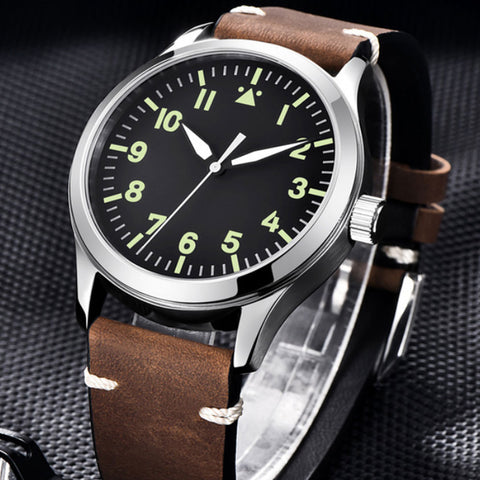 42mm Corgeut Sterile dial watch Sapphire Glass Military Men Automatic Luxury Brand Sport Design Automatic mechanical Mens Watch