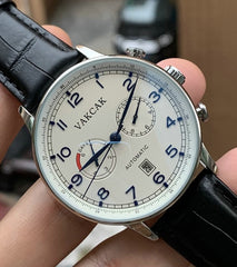 Luxury Brand VAKCAK Blue Mark Watch New Men Automatic Movement Mechanical Self-Wind Mens Stainless Steel Watches Wristwatches