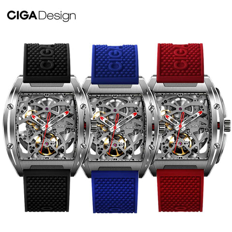 CIGA Design CIGA Watch Z Series Watch Barrel Type Double-Sided Hollow Automatic Skeleton Mechanical Men's Waterproof Watch