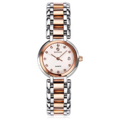 BINLUN Luxury Couple's Wrist Watches Waterproof And Scratch Resistant Diamond Dial Rose Gold Strap Sports Watches For Men/Women