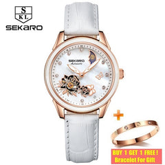 Sekaro Ceramic Women Watch 2019 Butterfly Design Ladies Mechanical Automatic Watches Luxury Brand Sapphire Crystal Women's Watch