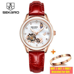 Sekaro Ceramic Women Watch 2019 Butterfly Design Ladies Mechanical Automatic Watches Luxury Brand Sapphire Crystal Women's Watch