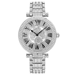 Princess Butterfly Women Luxury Brand Watches Four-leaf Clover Wristwatch Crystal Silver Rotatable Reloj Mujer Quartz Waterproof