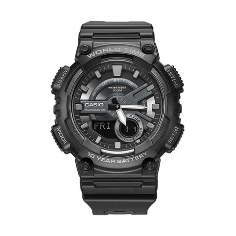 Casio watch sports series Fashion dual display multi-function electronic men's watch AEQ-110W-1B
