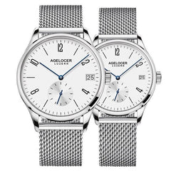 Swiss New Fashion Design Brand Lovers Watch Women Men Leather Band Vintage Automatic Analog Wrist Watch relojes Christmas Gift