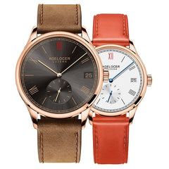 Swiss New Fashion Design Brand Lovers Watch Women Men Leather Band Vintage Automatic Analog Wrist Watch relojes Christmas Gift