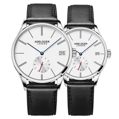 Agelocer Switzerland brand Casual lovers watches couple 2 pieces stainless steel Men Women Couple Wrist watches with watch box